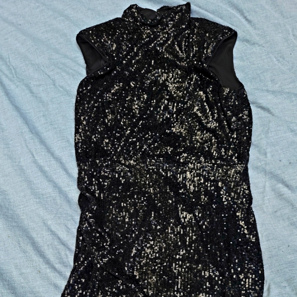 EXPRESS Black sequin Midi dress